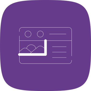 Günlük Satırı Yuvarlak Köşesi Basit Simge, Vektör Resimleri