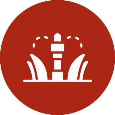 Beyaz arkaplanın kırmızı yuvarlak simgesinin vektör çizimi