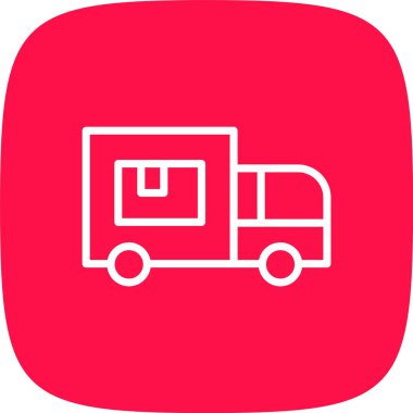 Kamyon Yük Hattı Yuvarlak Köşe Basit Simge, Vektör Resimleri