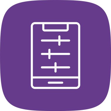 Telefon Menüsü Hattı Yuvarlak Köşesi Basit Simge, Vektör Resimleri