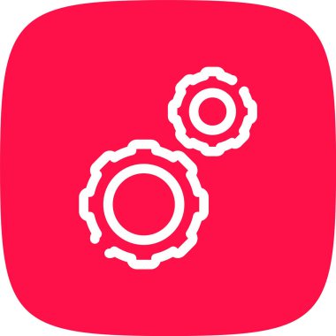 Vites Çizgisi Yuvarlak Köşesi Basit Simge, Vektör İllüstrasyonu