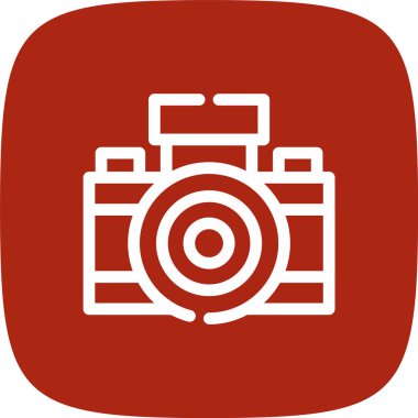 Beyaz arkaplanda izole edilmiş düz stil kamera simgesi