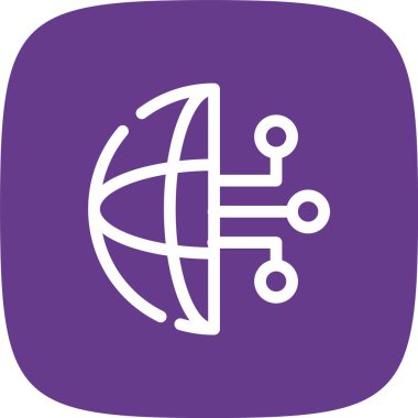 Siberuzay Çizgisi Yuvarlak Köşesi Basit Simge, Vektör Resimleri