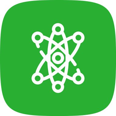 Atom Çizgisi Yuvarlak Köşesi Basit Simge, Vektör Resimleri