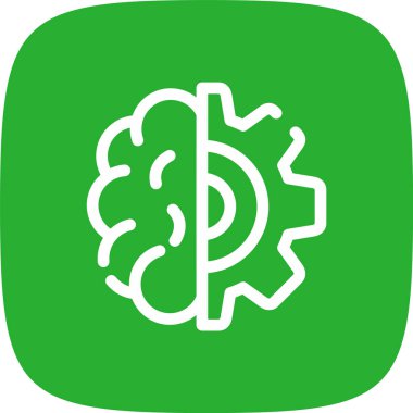 Derin Öğrenme Çizgisi Yuvarlak Köşe Basit Simge, Vektör Resimleri