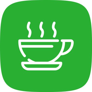 Cup Line Yuvarlak Köşesi Basit Simge, Vektör İllüstrasyonu