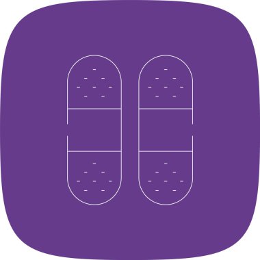 Yaralı Bakım Ürünleri Çizgisi Köşe Basit Simge, Vektör İllüstrasyonu