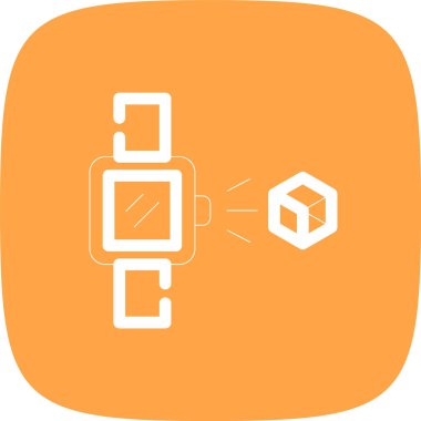 Sanal Akıllı Saat Hattı Köşe Dönüşü Basit Simge, Vektör Resimleri