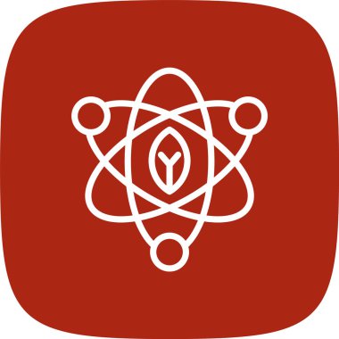 Atom Çizgisi Yuvarlak Köşesi Basit Simge, Vektör Resimleri