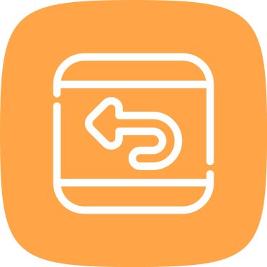 Çizgi Yuvarlak Köşesini Geri Al Basit Simge, Vektör İllüstrasyonu