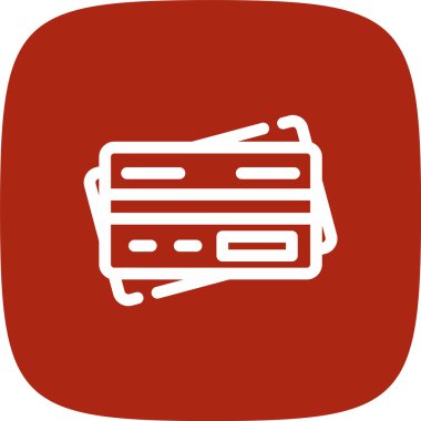 Kredi Kartı Çizgisi Yuvarlak Köşeli Basit Simge, Vektör Resimleri