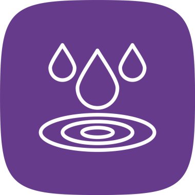 Su Hattı Yuvarlak Köşesi Basit Simge, Vektör İllüstrasyonu