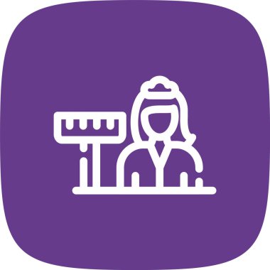 Hizmetli Hattı Yuvarlak Köşesi Basit Simge, Vektör Resimleri