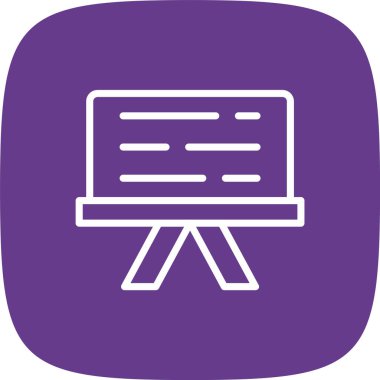 Tahta Çizgi Yuvarlak Köşe Basit Simge, Vektör İllüstrasyonu