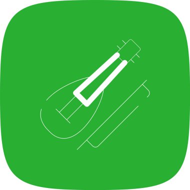 Keman Çizgisi Yuvarlak Köşesi Basit Simge, Vektör İllüstrasyonu