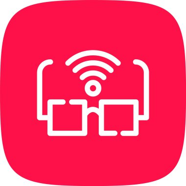 Akıllı Gözlük Çizgisi Yuvarlak Köşesi Basit Simge, Vektör Resimleri