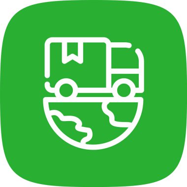 Dünya çapında Nakliye Hattı Yuvarlak Köşe Simgesi, Vektör Resimleri