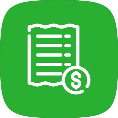 Makbuz Satırı Yuvarlak Köşe Basit Simge, Vektör Resimleri