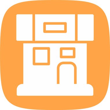 Bina. Web simgesi basit illüstrasyon