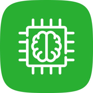 Süper Beyin Çizgisi Yuvarlak Köşesi Basit Simge, Vektör Resimleri