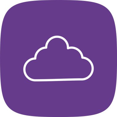 Bulut Çizgisi Yuvarlak Köşesi Basit Simge, Vektör Resimleri