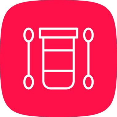 Cotton Swab Hattı Yuvarlak Köşe Simgesi Basit Simge, Vektör Resimleri