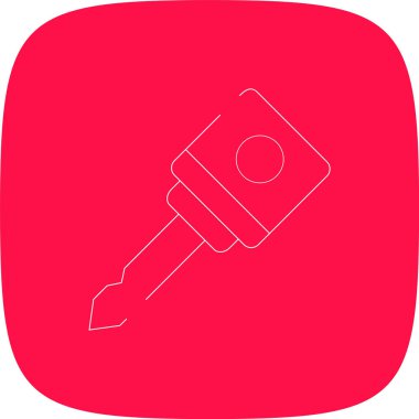 Anahtar Satırı Yuvarlak Köşesi Basit Simge, Vektör İllüstrasyonu