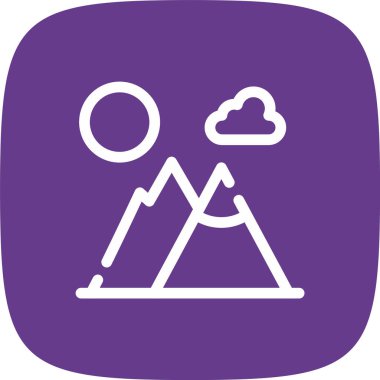 vektör dağı ve güneş simgesi