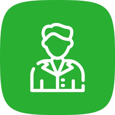 Erkek Çizgisi Yuvarlak Köşesi Basit Simge, Vektör İllüstrasyonu