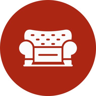 Kırmızı sandalye simgesinin vektör illüstrasyonu