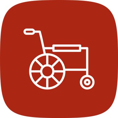 Tekerlekli sandalye Hattı Yuvarlak Köşe Basit Simge, Vektör Resimleri