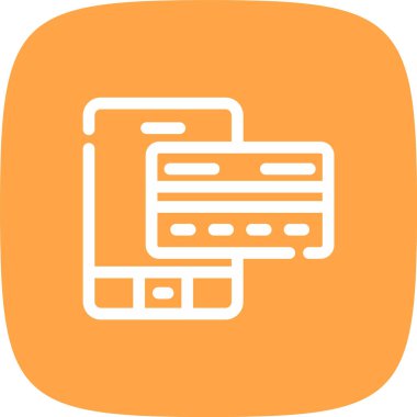 Telefon Bankacılık Hattı Yuvarlak Köşeli Basit Simge, Vektör Resimleri