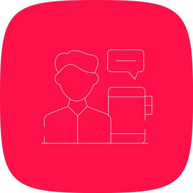 Dijital Yerli Erkek Çizgisi Yuvarlak Köşeli Basit Simge, Vektör Resimleri