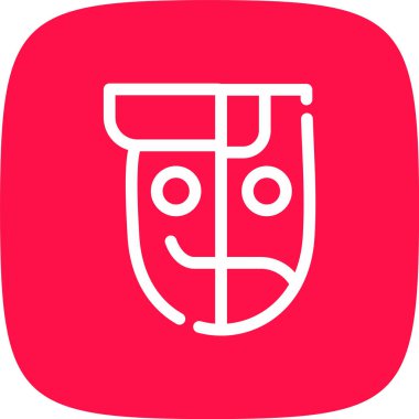 Cyborg Çizgisi Yuvarlak Köşesi Basit Simge, Vektör Resimleri