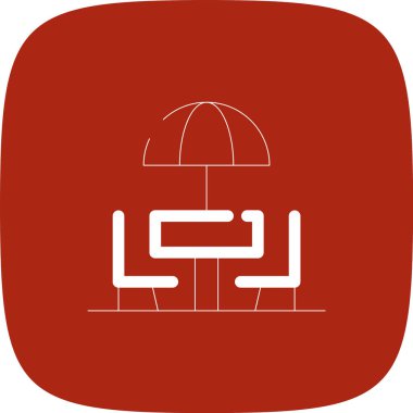 Yemek Masası Yuvarlak Köşesi Basit Simge, Vektör Resimleri