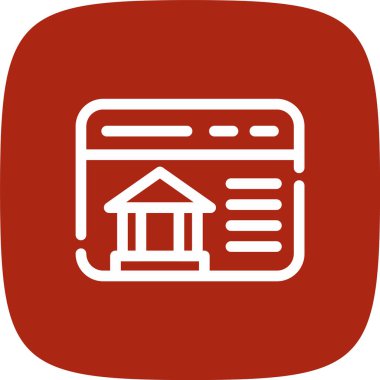 Çevrimiçi Bankacılık Hattı Yuvarlak Köşeli Basit Simge, Vektör Resimleri