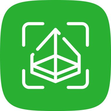 D Yüzey Çizgisi Yuvarlak Köşe Basit Simge, Vektör Resimleri