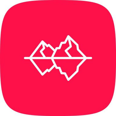 Buzdağı Çizgisi Yuvarlak Köşesi Basit Simge, Vektör Resimleri