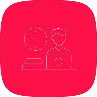 Çalışma Alışkanlıkları Yuvarlak Köşe Basit Simge, Vektör İllüstrasyonu