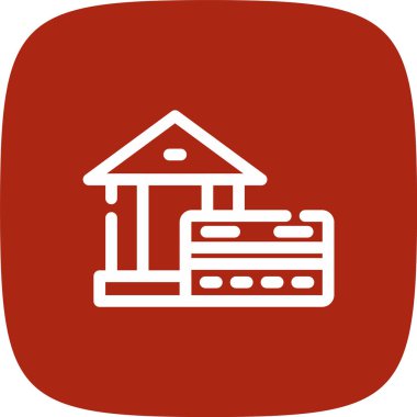 Bankacılık Ticaret Hattı Yuvarlak Köşeli Basit Simge, Vektör Resimleri