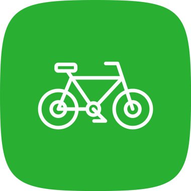 Bisiklet Çizgisi Yuvarlak Köşeli Basit Simge, Vektör Resimleri