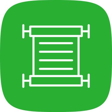 Parşömen Satırı Yuvarlak Köşesi Basit Simge, Vektör Resimleri