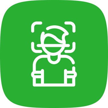 Yüz Tarayıcı Çizgisi Yuvarlak Köşeli Basit Simge, Vektör Resimleri