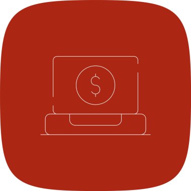 Çevrimiçi Sürüm Çizgisi Yuvarlak Köşeli Basit Simge, Vektör Resimleri