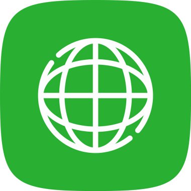 dünya çapında düz simge, vektör, illüstrasyon