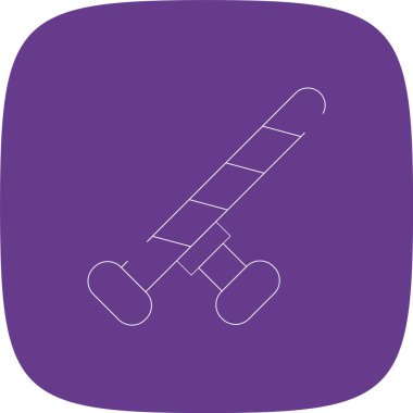 Baton Hattı Yuvarlak Köşesi Basit Simge, Vektör İllüstrasyonu