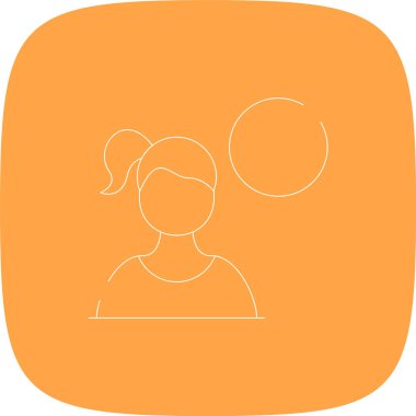 Kıskançlık Hattı Yuvarlak Köşesi Basit Simge, Vektör İllüstrasyonu