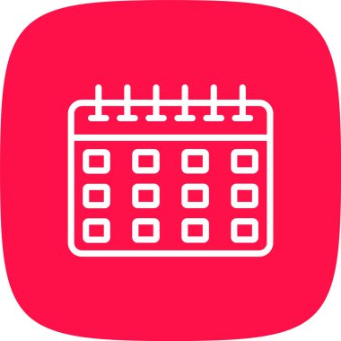 Takvim Çizgisi Yuvarlak Köşesi Basit Simge, Vektör Resimleri