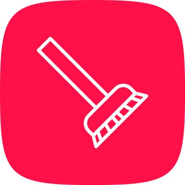 Süpürge Hattı Yuvarlak Köşesi Basit Simge, Vektör Resimleri