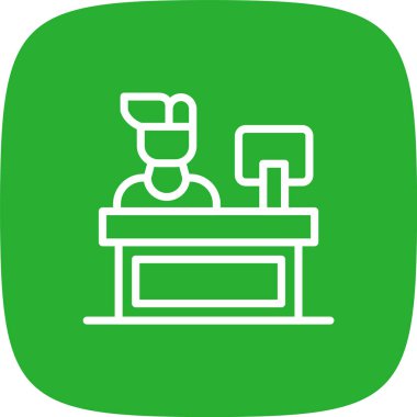 Kasiyer Hattının Yuvarlak Köşesi Basit Simge, Vektör Resimleri